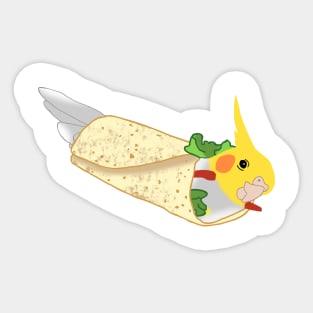 birbito - burrito cockatiel doodle Sticker